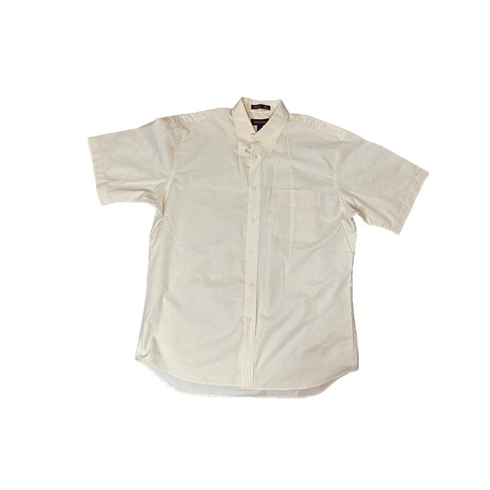 Nordstrom‎ Mens Button Down Shirt Size Large Short Sleeve Casual Dress Shirt